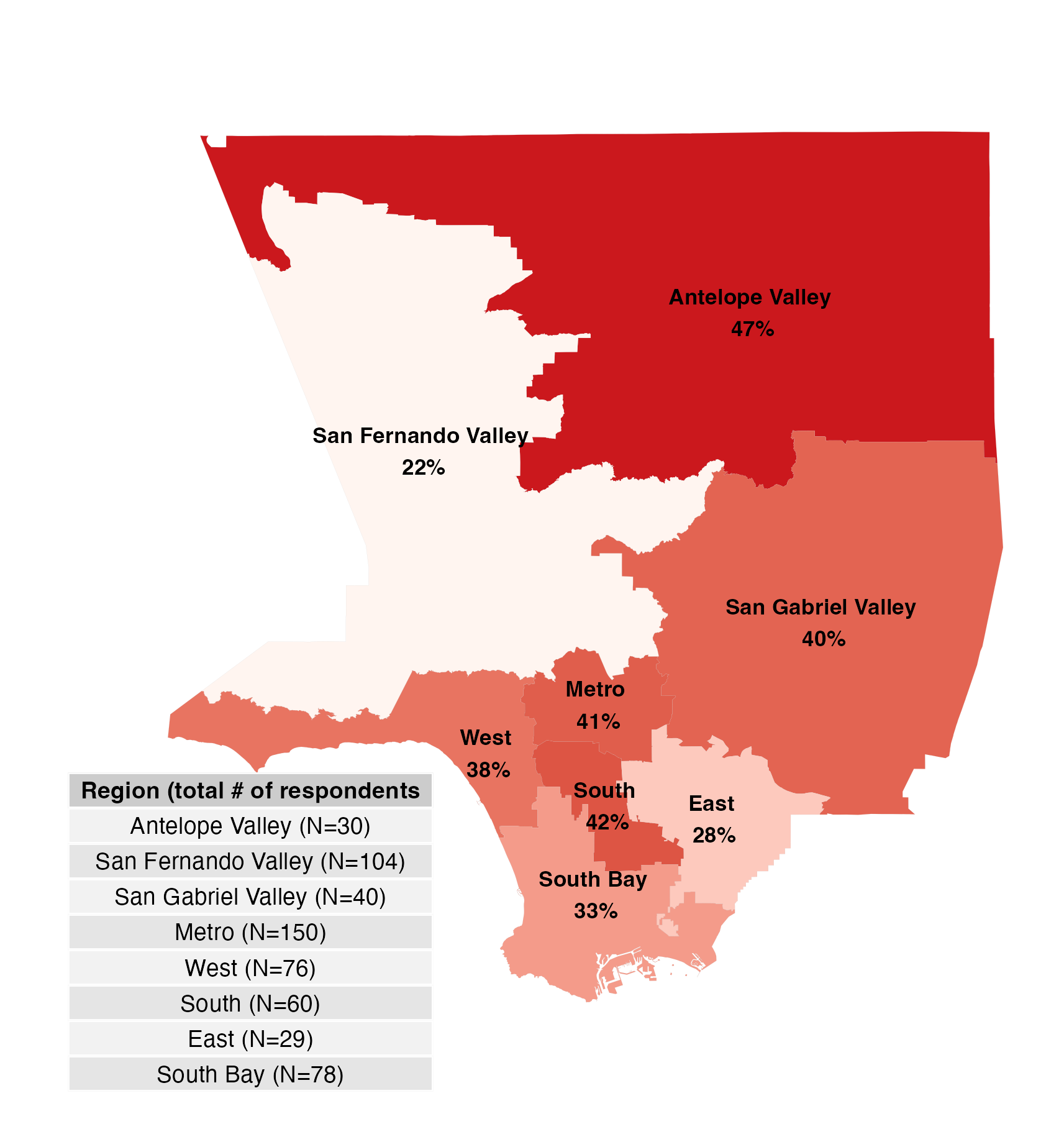 Map of immigration raid impacts by Service Planning Area