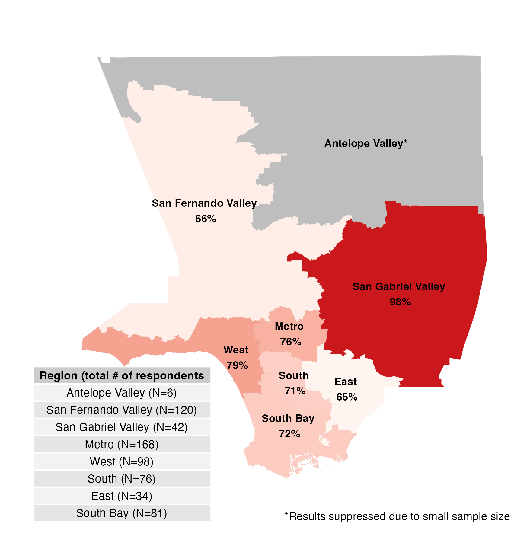Map of wildfire impact prevalence by Service Planning Area